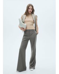 Mango - Ribbed T-Shirt With Perkins Neck Light/Pastel - Lyst