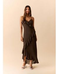MANGO TEEN - Ruffle Dress With Thin Straps - Lyst