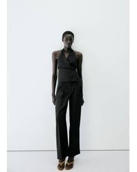 Mango - Straight-Fit Pleated Trousers - Lyst