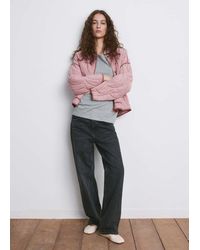 Mango - Contrast Piping Quilted Jacket - Lyst