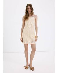 Mango - Crochet Dress With Floral Detail - Lyst