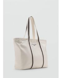 Mango - Cotton Canvas Tote Bag - Lyst