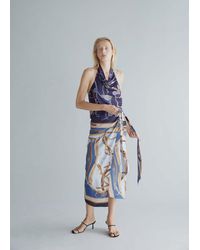 Mango - Skirt With Chain Print And Bow Detail - Lyst