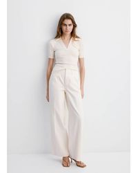 Mango - Wide Leg Mid-Rise Jeans - Lyst