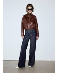Mango - High-Waisted Wideleg Jeans - Lyst