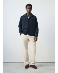 Mango - Bowling Collar Cotton Shacket - Lyst