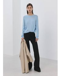 Mango - Round-Neck Knitted Sweater - Lyst