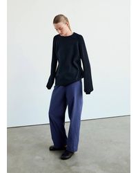 Mango - Pull De Pyjama En Maille À Col Rond Bleu Marine - Lyst