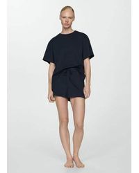 Mango - Two-Piece Short Pyjamas Dark - Lyst