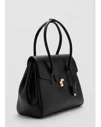 Mango - Medium City Handbag With Flap - Lyst