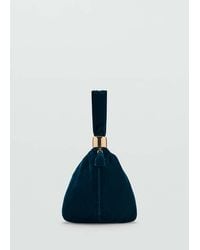 Mango - Velvet Handbag With Metallic Detail - Lyst