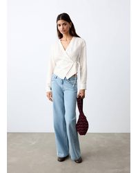 MANGO TEEN - Double-Breasted Blouse With Bow - Lyst