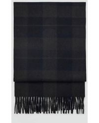 Mango - Check Fringed Scarf - Lyst
