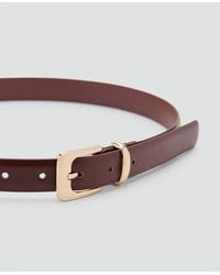 Mango - Square Buckle Belt - Lyst