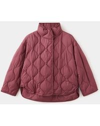 Mango - Quilted Anorak With Detachable Scarf - Lyst