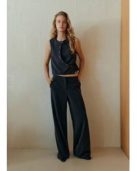 MANGO TEEN - Pinstripe Wide Leg Trousers - Lyst