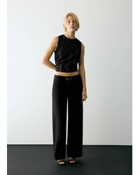 MANGO TEEN - Striped Top With Metallic Thread And Gathered Detail - Lyst