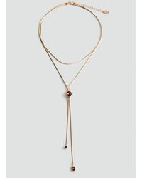 Mango - Double Crystal Necklace - Lyst