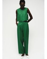 Mango - Straight-Fit Linen-Blend Suit Trousers - Lyst