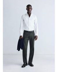 Mango - Slim Fit Comfort Stretch Non-Iron Cotton Shirt - Lyst
