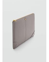 Mango - Seams Leather Effect Laptop Case - Lyst