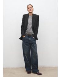 Mango - Knitted Wool Blend Sweater - Lyst