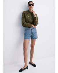 Mango - Straight-Fit Denim Shorts - Lyst