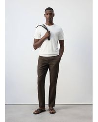 Mango - Slim-Fit 100% Linen Trousers - Lyst
