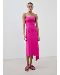 Mango - Fitted Bandeau Top Fuchsia - Lyst