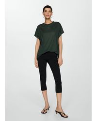 Mango - Short-sleeved Linen T-shirt - Lyst