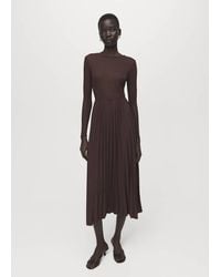 Mango - Flared Midi-Dress With Belt - Lyst