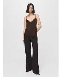 Mango - Asymmetric Lace Camisole Top - Lyst