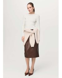 Mango - Ribbed Long-Sleeved T-Shirt - Lyst