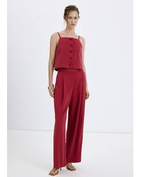 Mango - Mid-Rise Lyocell Trousers - Lyst