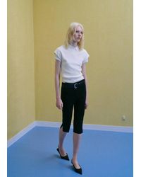 Mango - Short-Sleeve Funnel Neck Jumper - Lyst