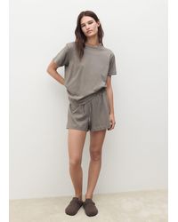 Mango - Zweiteiliges Pyjama-Set Aus Baumwolle Mit Kurzen Ärmeln - Lyst