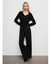 Mango - Wide Leg Trousers With Buttons - Lyst