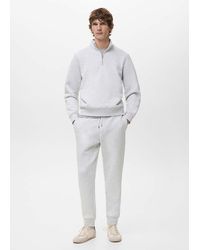 Mango - Zip-Neck Sweatshirt With A Soft-Touch Interior - Lyst