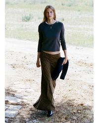 MANGO TEEN - Checked Long Skirt - Lyst