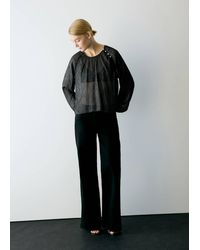 MANGO TEEN - Metallic-Thread Blouse With Button Detail - Lyst