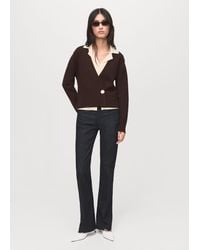 Mango - Überkreuzter Cardigan Mit Juwelenknopf - Lyst