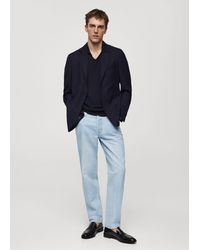 Mango - 100% Italian Virgin Wool Slim-fit Suit Jacket Dark - Lyst