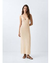 MANGO TEEN - Knit Dress With Bead Embellishments - Lyst