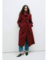 Mango - Manteco Wool Coat With Funnel Neck - Lyst