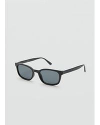 Mango - Lunettes De Soleil Rectangulaires En Acétate Noir - Lyst