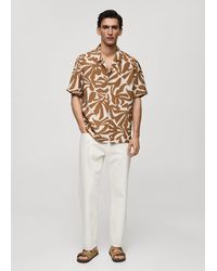Mango - Regular-fit Textured Printed Shirt Medium - Lyst