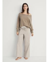 Mango - Pyjama-Hose Mit Streifen Und Elastischem Detail - Lyst