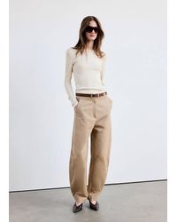Mango - Plain Fitted T-Shirt - Lyst