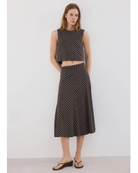 Mango - Linen Polka Dot Top - Lyst