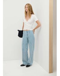 MANGO TEEN - Ribbed Crossover T-Shirt - Lyst